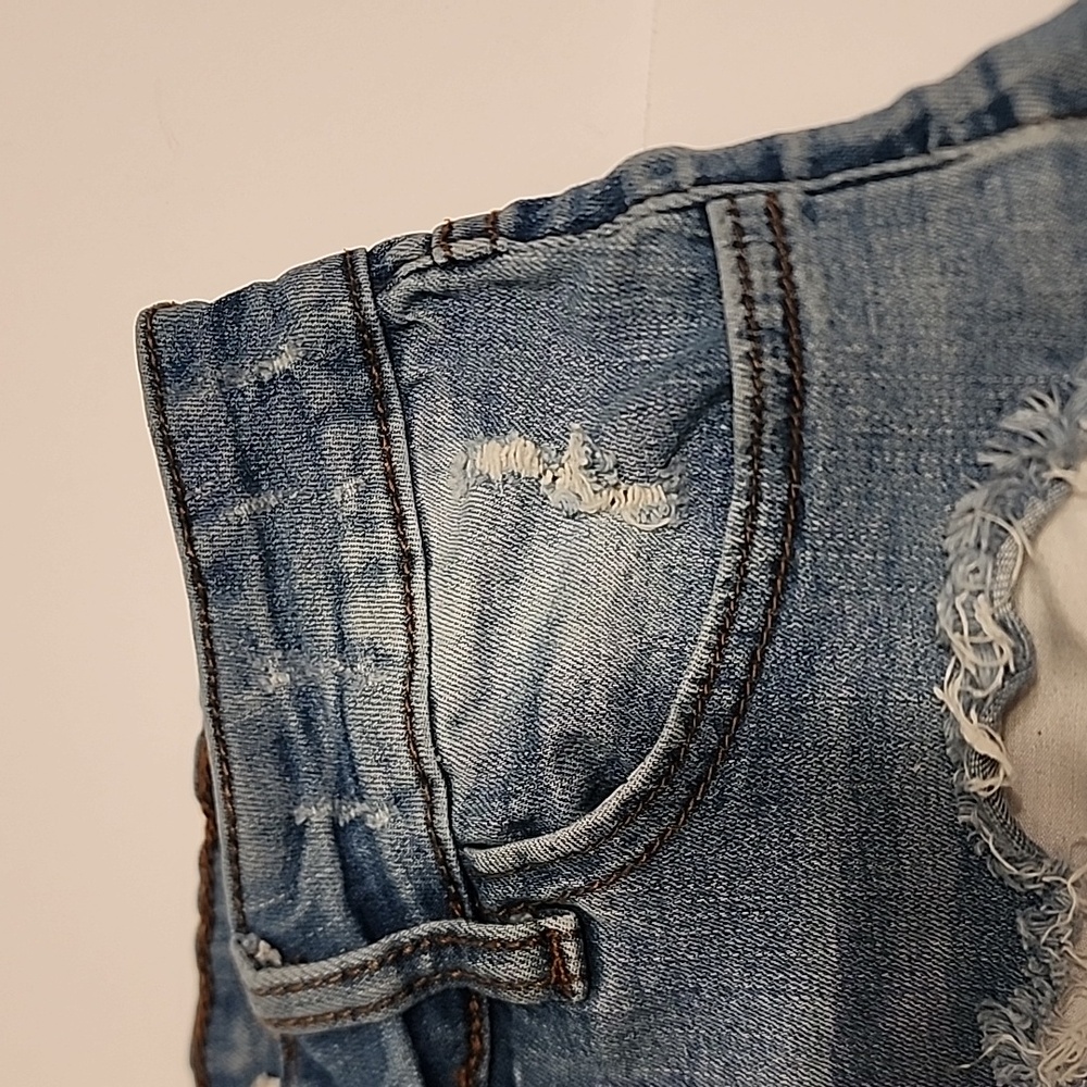 KANCAN DENIM BLUE JEAN SHORTS Size W5 26  5 Pockets 3 Front Pockets Perfect - Picture 6 of 7